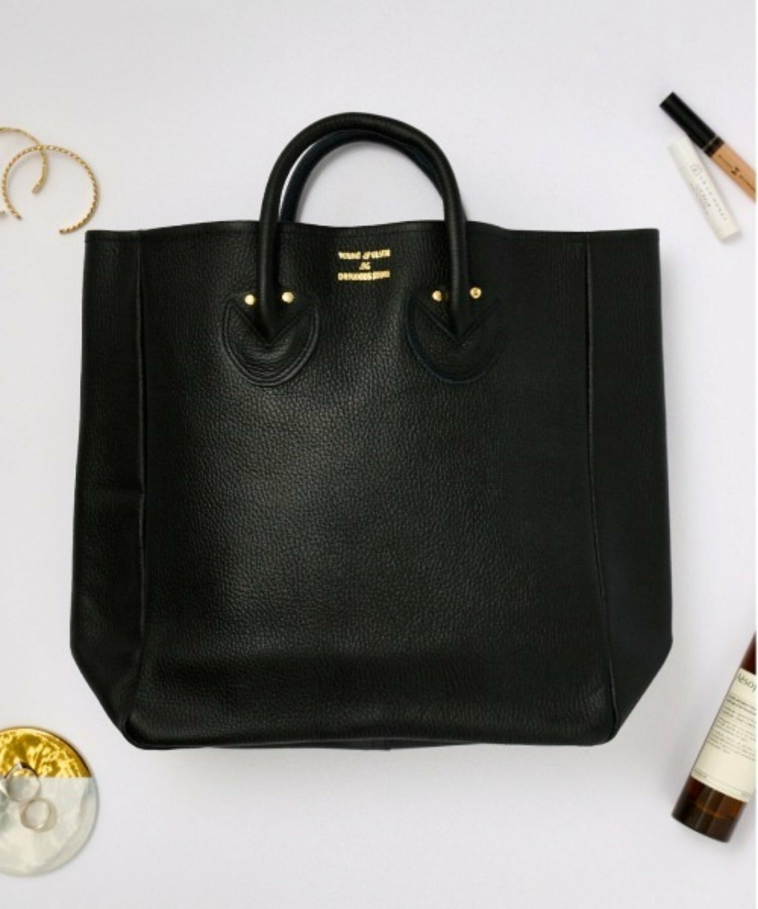YOUNG&OLSEN/EMBOSSED LEATHER TOTE M ヤングアンドオルセン エンボス レザートート  バッグ 本革  M